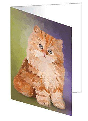 Red Persian Kitten Cat Handmade Artwork Assorted Pets Greeting Cards and Note Cards with Envelopes for All Occasions and Holiday Seasons