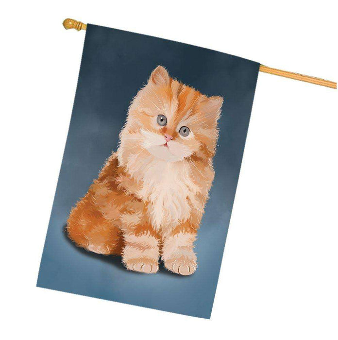 Red Persian Kitten Cat House Flag