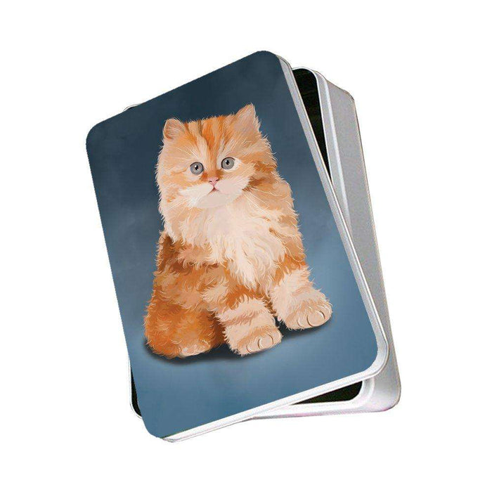 Red Persian Kitten Cat Photo Storage Tin