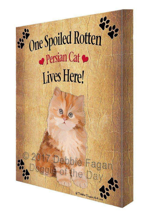 Red Persian Kitten Spoiled Rotten Cat Canvas Wall Art D567