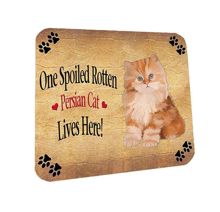 Red Persian Kitten Spoiled Rotten Cat Coasters Set of 4