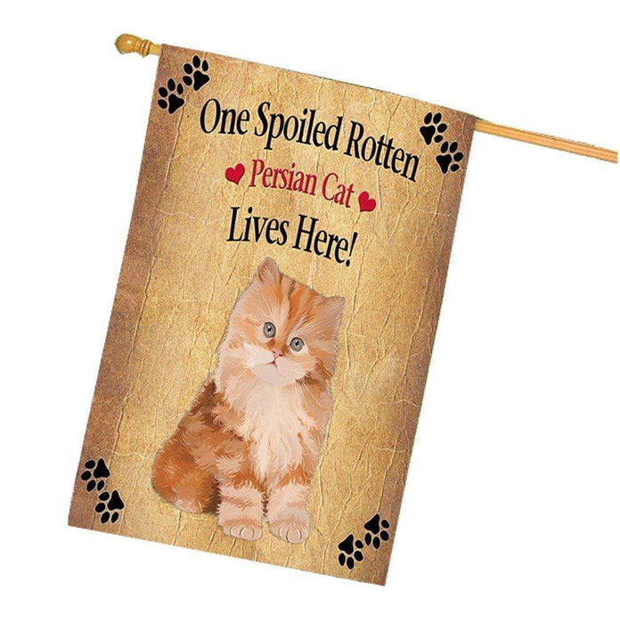 Red Persian Kitten Spoiled Rotten Cat House Flag