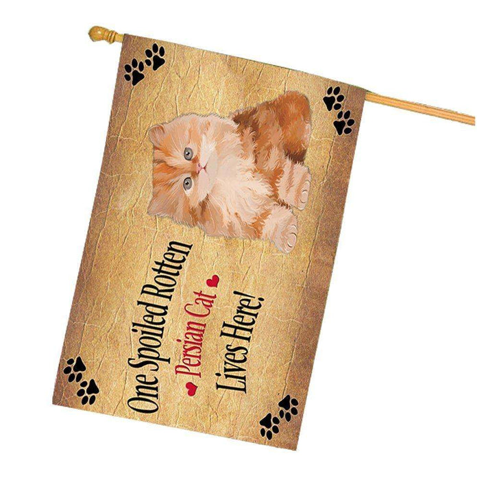 Red Persian Kitten Spoiled Rotten Cat House Flag