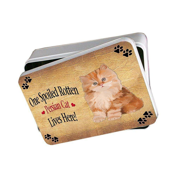 Red Persian Kitten Spoiled Rotten Cat Photo Storage Tin