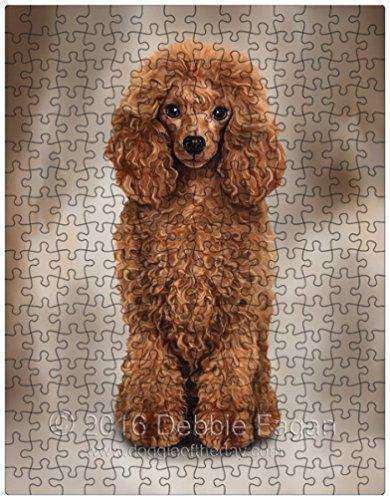 Red Poodle Dog Art Portrait Print 300 Pc. Puzzle with Photo Tin