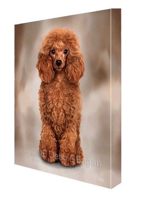 Red Poodle Dog Art Portrait Print Canvas