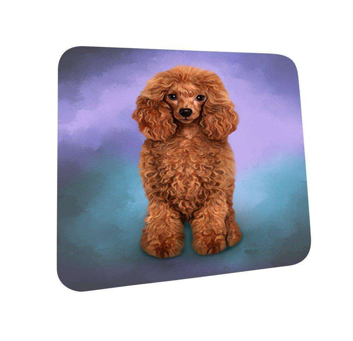 Red Poodle Dog Coasters Set of 4