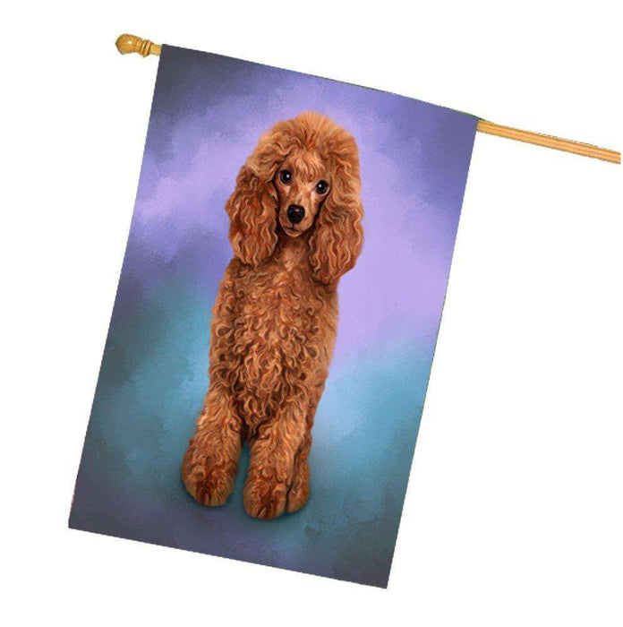 Red Poodle Dog House Flag FLGA48071