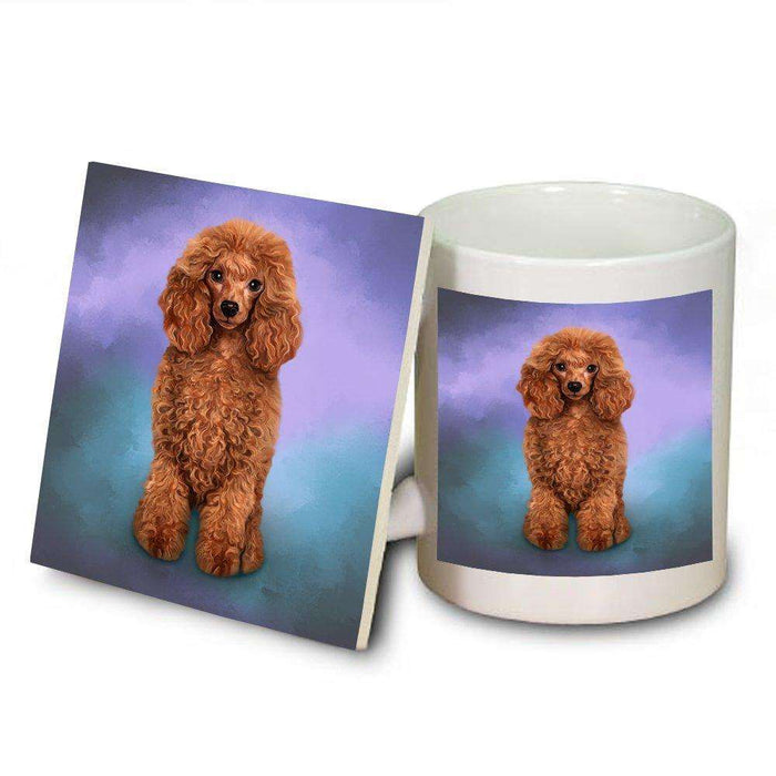 Red Poodle Dog Mug and Coaster Set