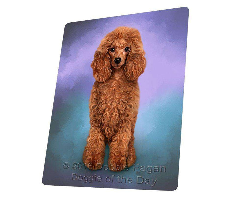 Red Poodle Dog Tempered Cutting Board C48189