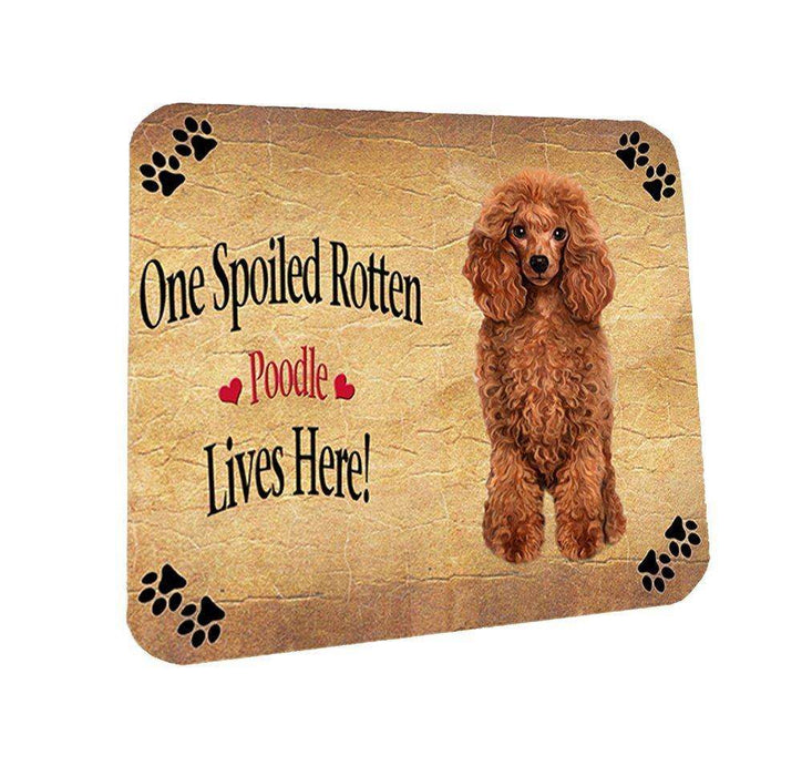 Red Poodle Spoiled Rotten Dog Coasters Set of 4