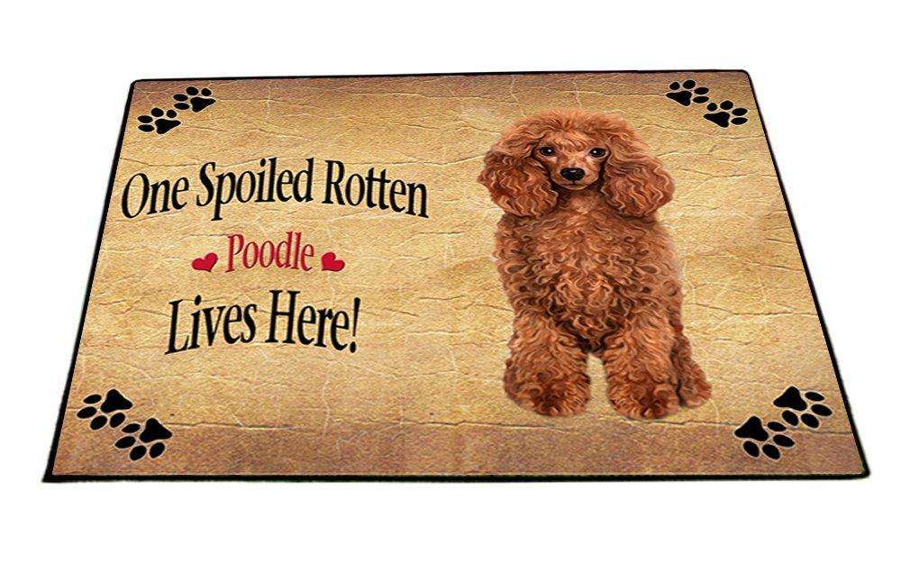 Red Poodle Spoiled Rotten Dog Indoor/Outdoor Floormat