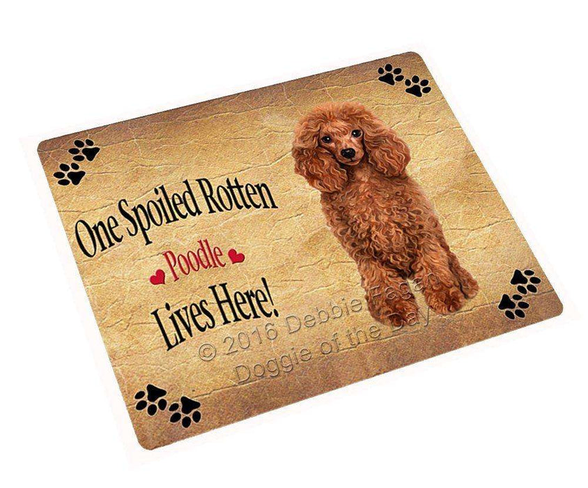 Red Poodle Spoiled Rotten Dog Magnet Mini (3.5" x 2")