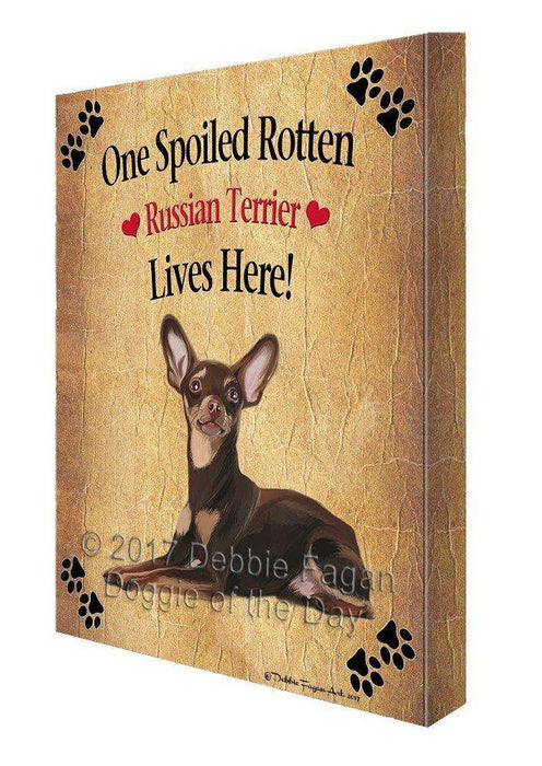 Red Russian Terrier Spoiled Rotten Dog Canvas Wall Art D569