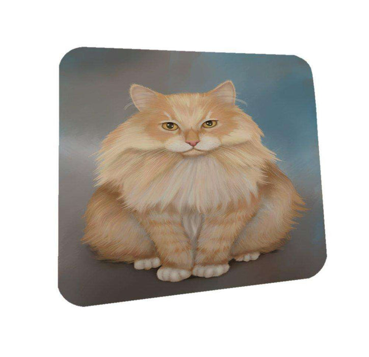 Red Siberian Cat Coasters Set of 4