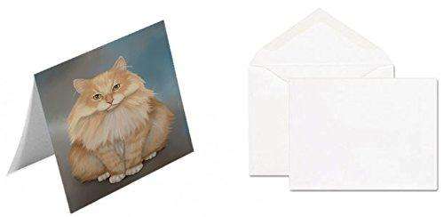 Red Siberian Cat Handmade Artwork Assorted Pets Greeting Cards and Note Cards with Envelopes for All Occasions and Holiday Seasons