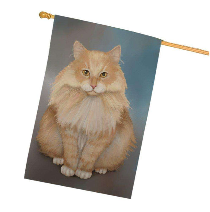 Red Siberian Cat House Flag