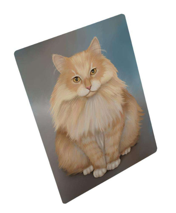Red Siberian Cat Tempered Cutting Board