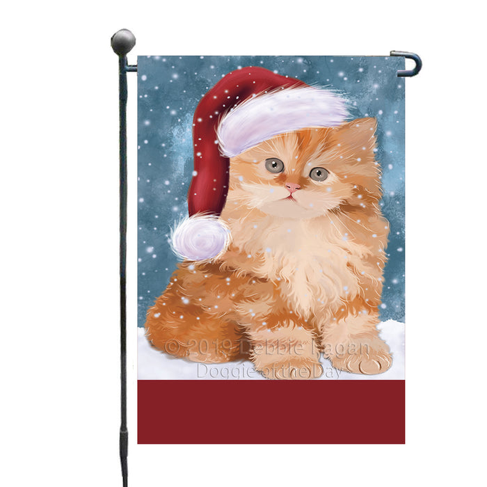 Personalized Let It Snow Happy Holidays Red Persian Cat Custom Garden Flags GFLG-DOTD-A62421