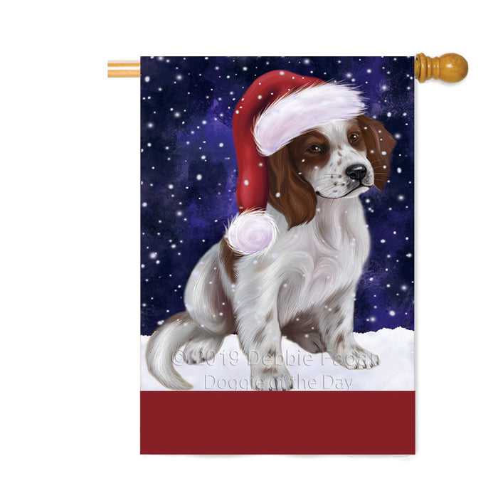 Personalized Let It Snow Happy Holidays Red And White Irish Setter Dog Custom House Flag FLG-DOTD-A62475