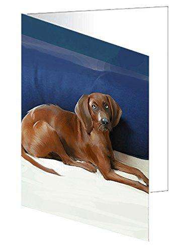 Redbone Coonhound Dog Handmade Artwork Assorted Pets Greeting Cards and Note Cards with Envelopes for All Occasions and Holiday Seasons D380