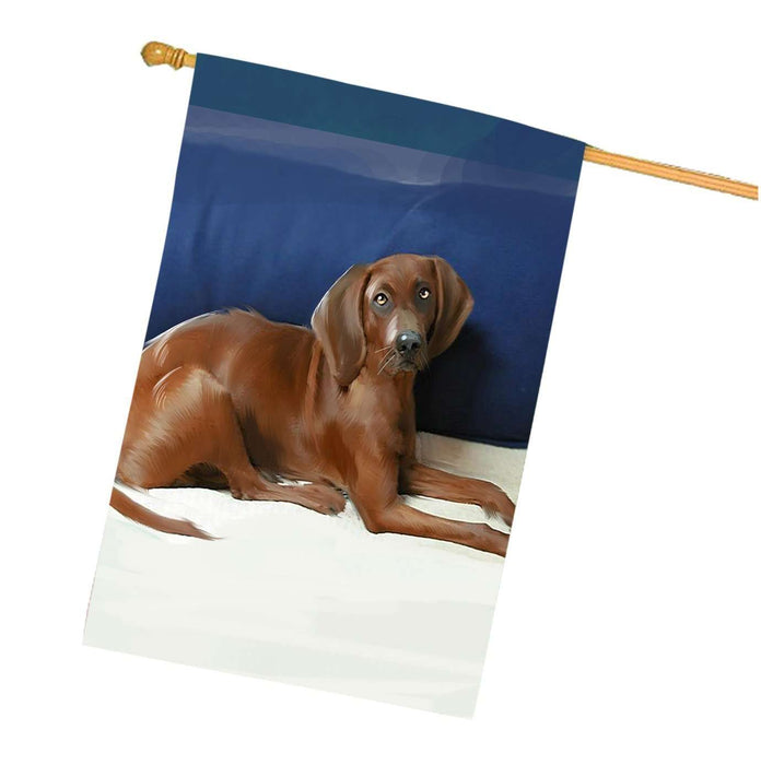 Redbone Coonhound Dog House Flag
