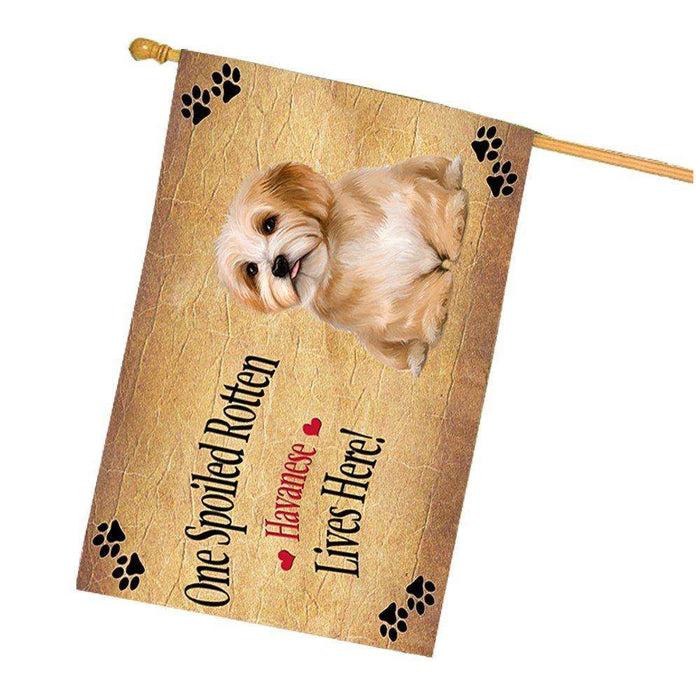 Reddish Havanese Spoiled Rotten Dog House Flag