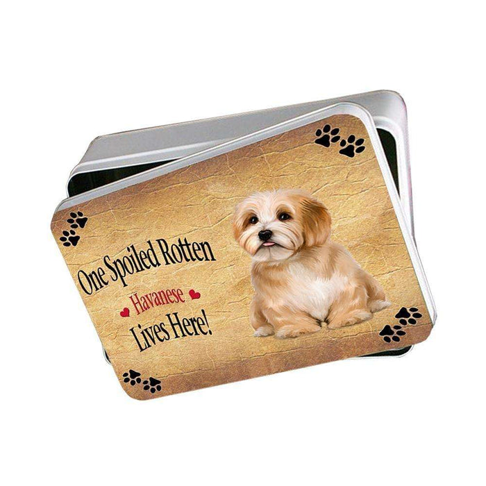 Reddish Havanese Spoiled Rotten Dog Photo Storage Tin