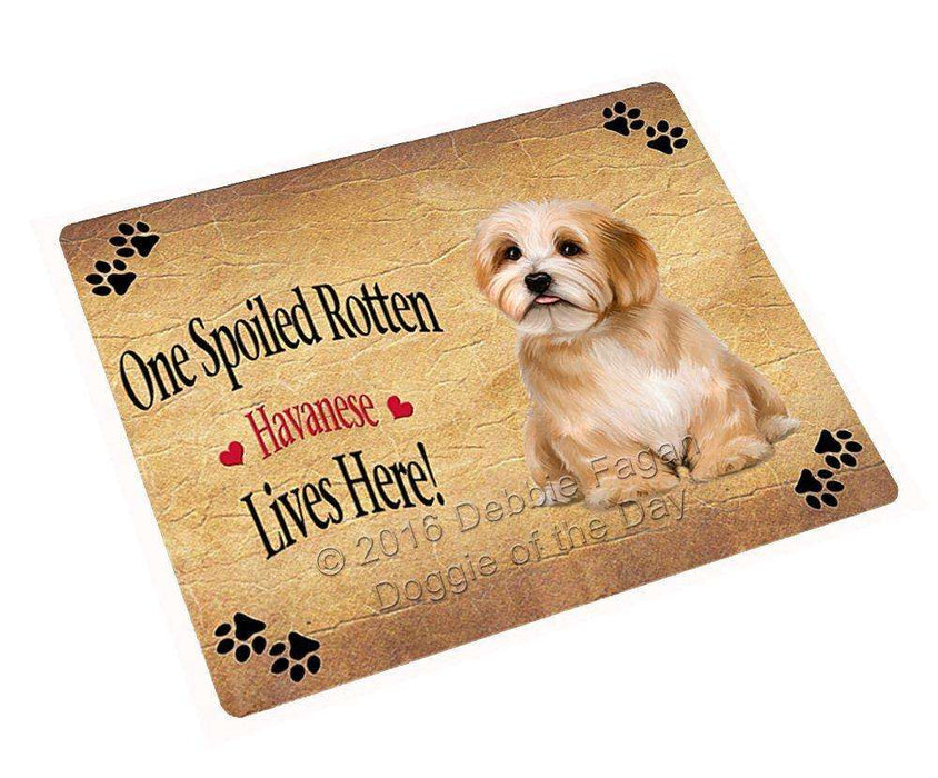 Reddish Havanese Spoiled Rotten Dog Tempered Cutting Board