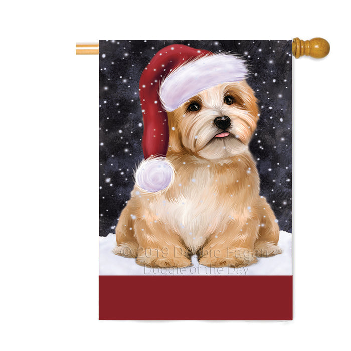 Personalized Let It Snow Happy Holidays Reddish Havanese Dog Custom House Flag FLG-DOTD-A62479