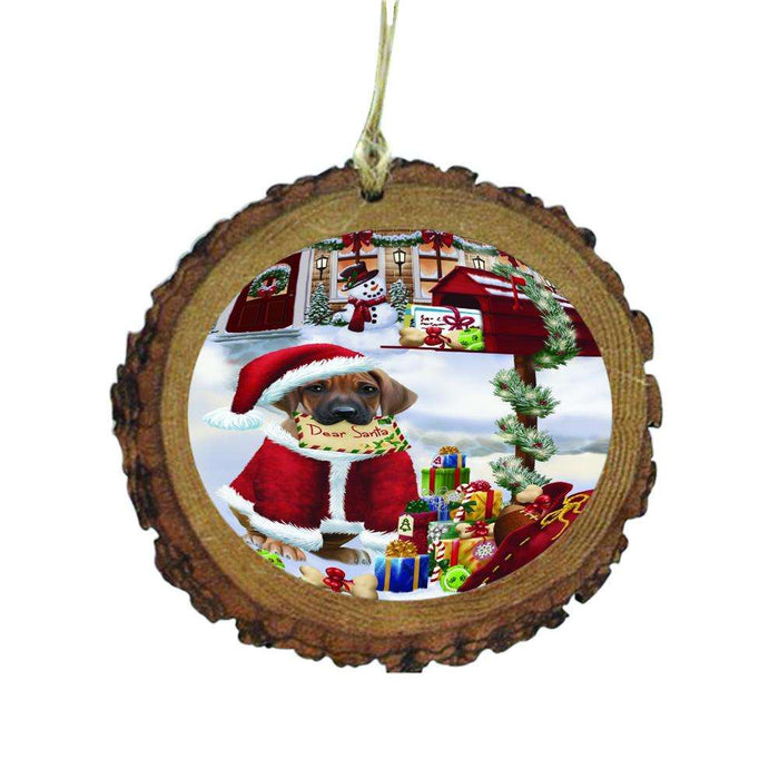 Rhodesian Ridgeback Dog Dear Santa Letter Christmas Holiday Mailbox Wooden Christmas Ornament WOR49075