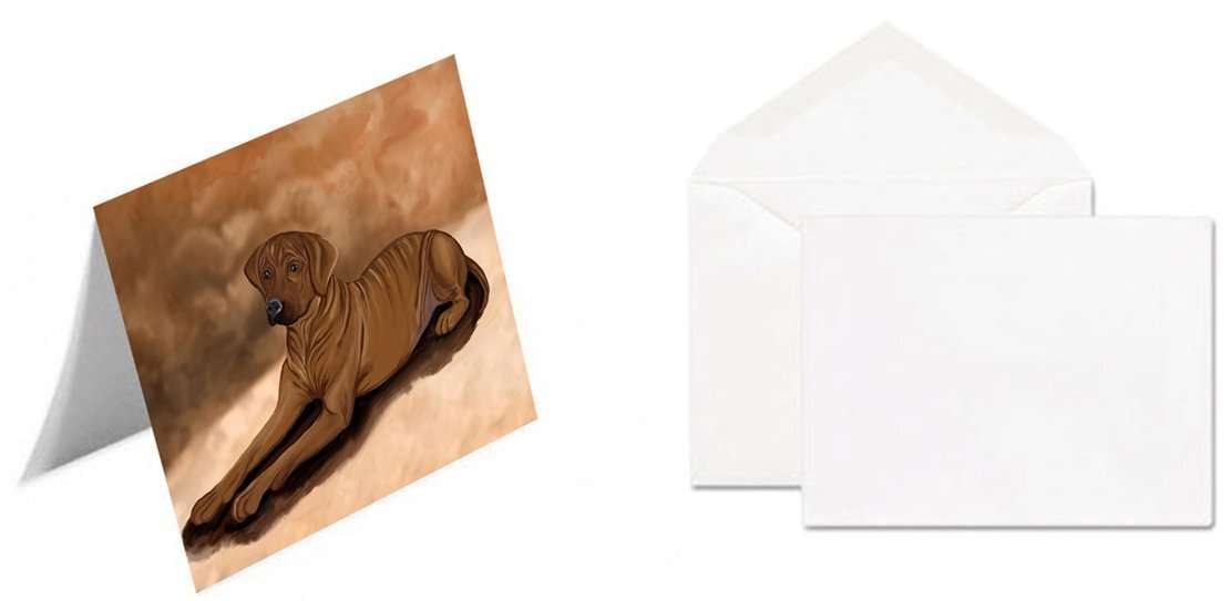 Rhodesian Ridgeback Dog Handmade Artwork Assorted Pets Greeting Cards and Note Cards with Envelopes for All Occasions and Holiday Seasons