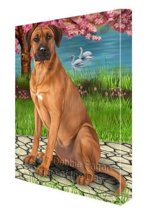 Rhodesian Ridgeback Dog Painting Printed on Canvas Wall Art Signed