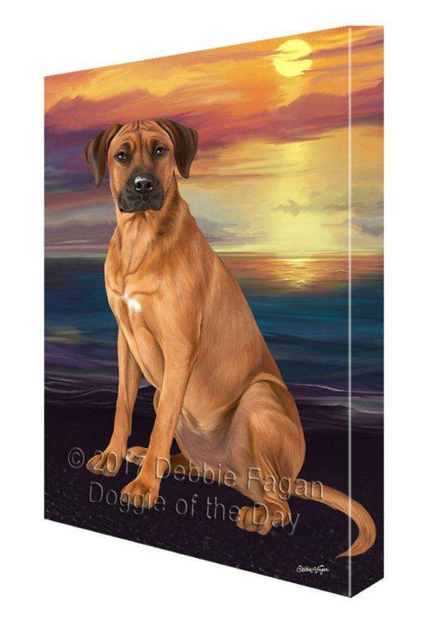 Rhodesian Ridgeback Dog Painting Printed on Canvas Wall Art Signed