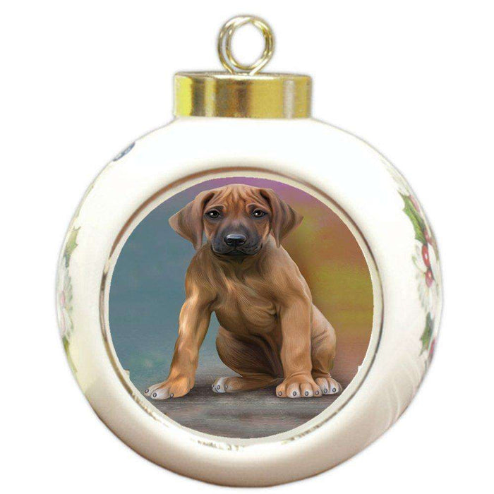 Rhodesian Ridgeback Dog Round Ball Christmas Ornament
