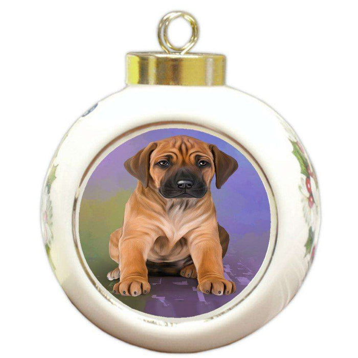 Rhodesian Ridgeback Dog Round Ball Christmas Ornament