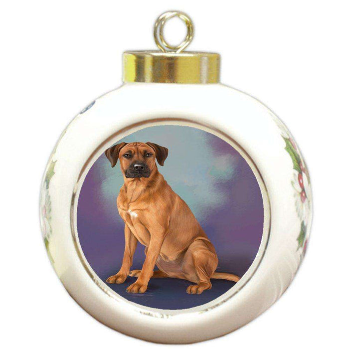 Rhodesian Ridgeback Dog Round Ball Christmas Ornament