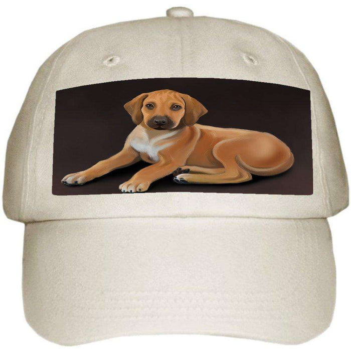 Rhodesian Ridgeback Puppy Dog Ball Hat Cap Off White