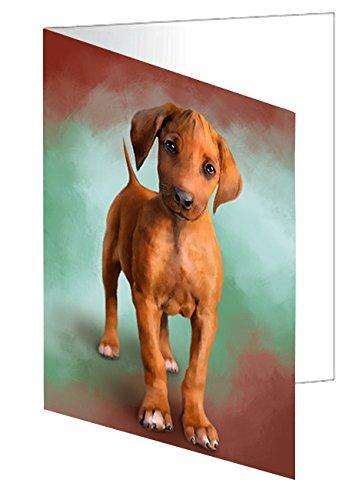 Rhodesian Ridgeback Puppy Dog Handmade Artwork Assorted Pets Greeting Cards and Note Cards with Envelopes for All Occasions and Holiday Seasons