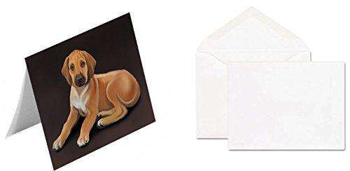 Rhodesian Ridgeback Puppy Dog Handmade Artwork Assorted Pets Greeting Cards and Note Cards with Envelopes for All Occasions and Holiday Seasons