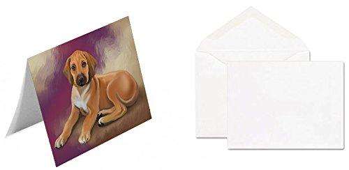 Rhodesian Ridgeback Puppy Handmade Artwork Assorted Pets Greeting Cards and Note Cards with Envelopes for All Occasions and Holiday Seasons GCD48228