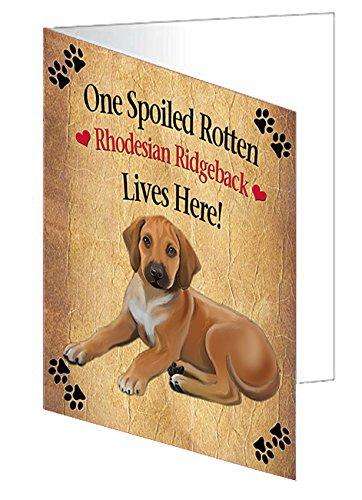 Rhodesian Ridgeback Puppy Spoiled Rotten Dog Handmade Artwork Assorted Pets Greeting Cards and Note Cards with Envelopes for All Occasions and Holiday Seasons