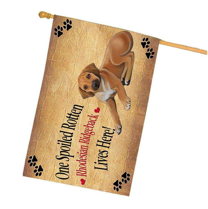 Rhodesian Ridgeback Puppy Spoiled Rotten Dog House Flag