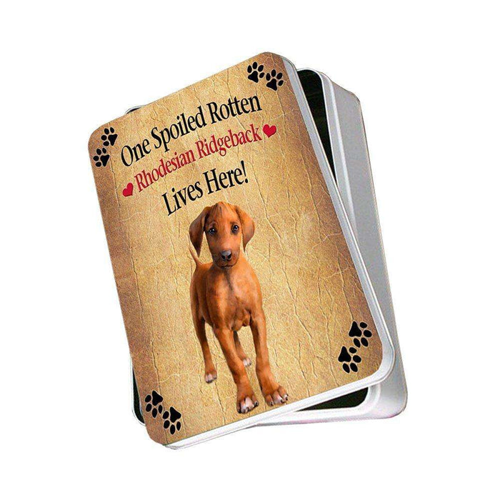 Rhodesian Ridgeback Puppy Spoiled Rotten Dog Photo Storage Tin