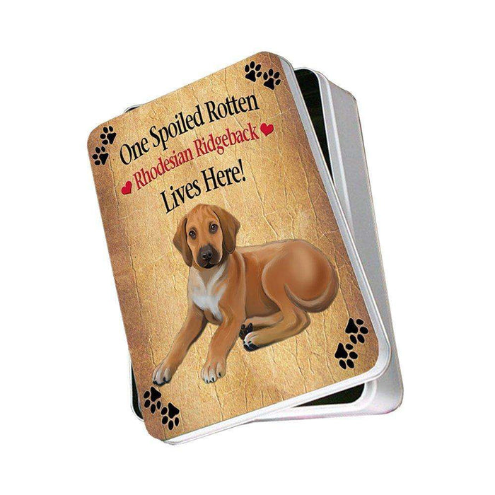 Rhodesian Ridgeback Puppy Spoiled Rotten Dog Photo Storage Tin