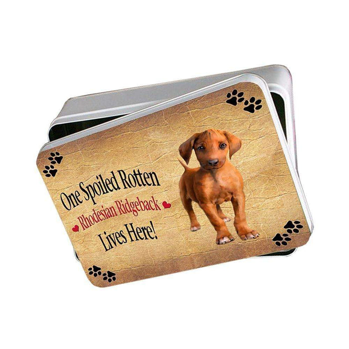 Rhodesian Ridgeback Puppy Spoiled Rotten Dog Photo Storage Tin