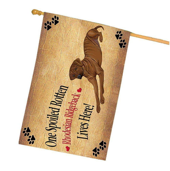 Rhodesian Ridgeback Spoiled Rotten Dog House Flag