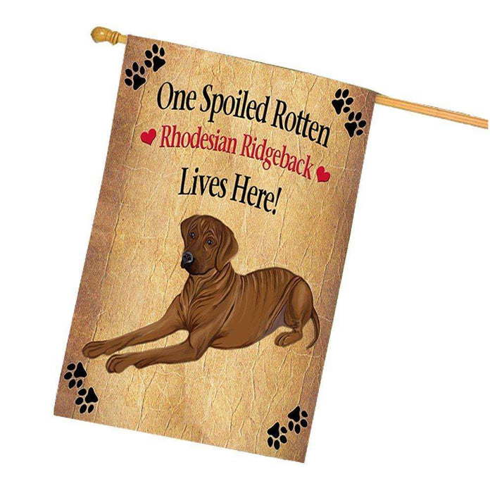 Rhodesian Ridgeback Spoiled Rotten Dog House Flag