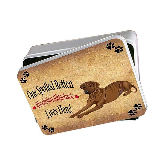 Rhodesian Ridgeback Spoiled Rotten Dog Photo Storage Tin