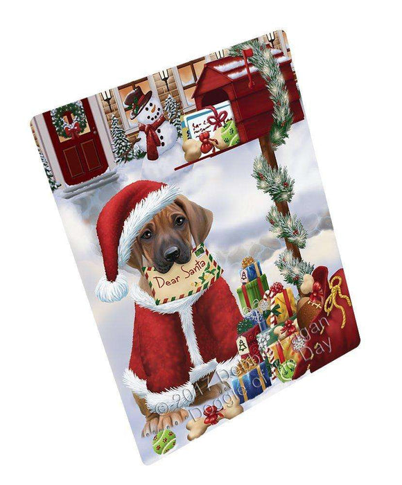 Rhodesian Ridgebacks Dear Santa Letter Christmas Holiday Mailbox Dog Art Portrait Print Woven Throw Sherpa Plush Fleece Blanket